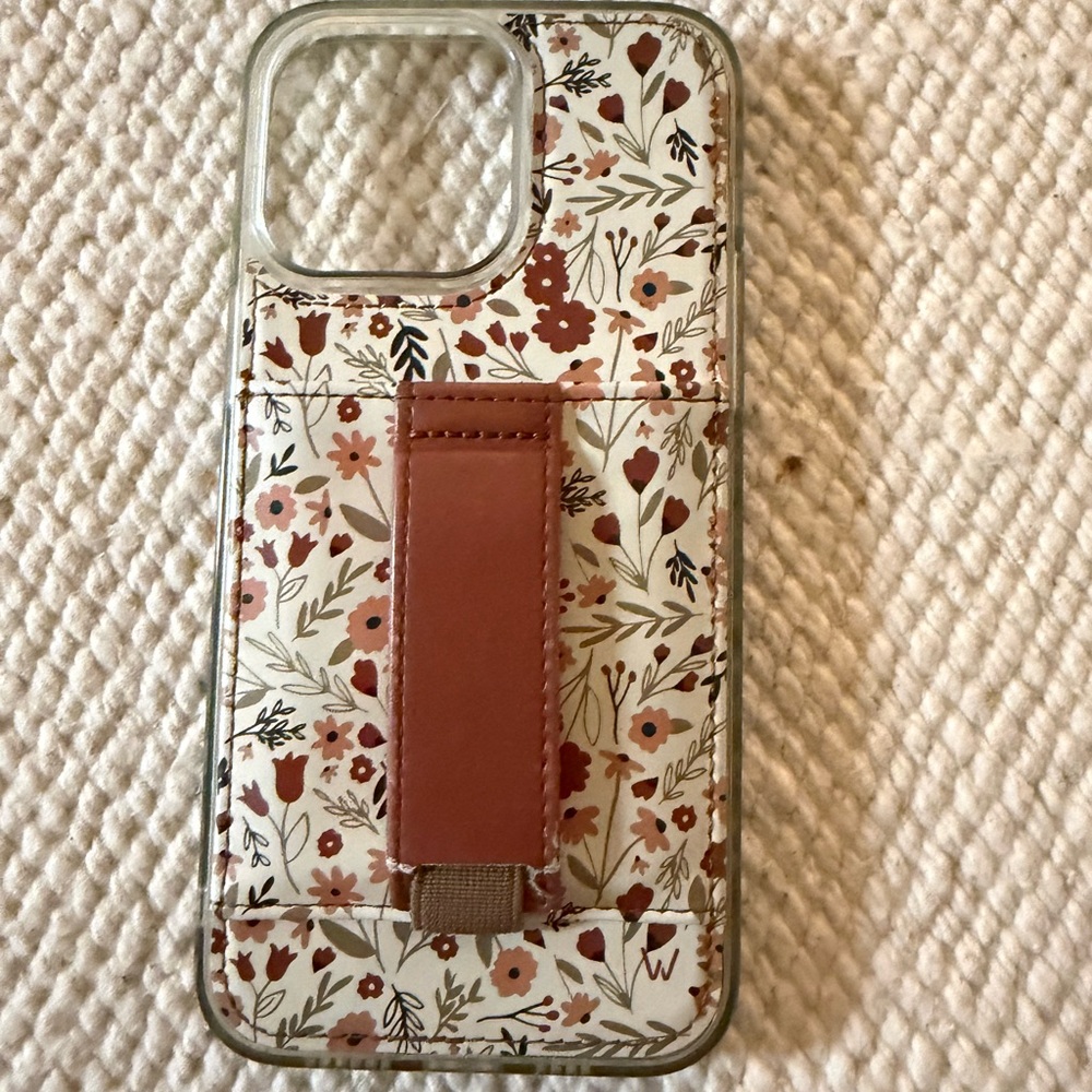 Wallis Floral Phone Case with Strap - Brown and Cream iPhone 14 Pro Max
